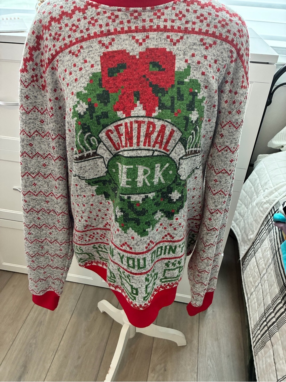 FRIENDS Women's Crewneck Sweater - Red, Green, Heather Gray